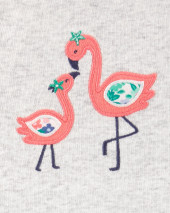 2-Piece Flamingo Bodysuit & Short Set
