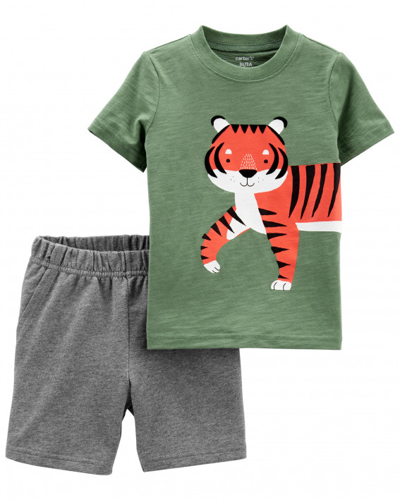 2-Piece Tiger Jersey Tee & Short Set