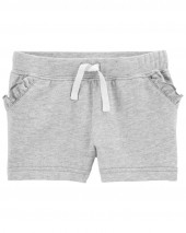 Ruffle Pull-On French Terry Shorts