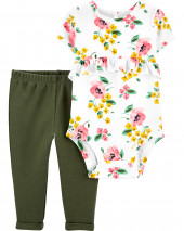 2-Piece Floral Bodysuit Pant Set