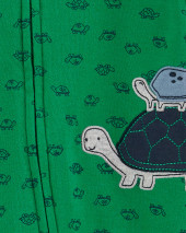 Turtle 2-Way Zip Cotton Sleep & Play
