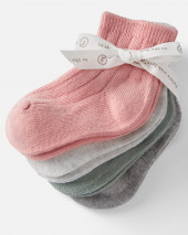 4-Pack Organic Cotton Rib Socks