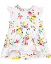 2-Piece Floral Bodysuit Dress & Cardigan Set