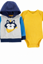 3 Parçalı Wolf Hırka dəsti Комплект из 3-х частей кардигана Wolf