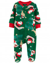 Baby Christmas Zip-Up Fleece Sleep & Play