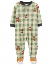 Toddler 1-Piece Fox Fleece Footie PJs