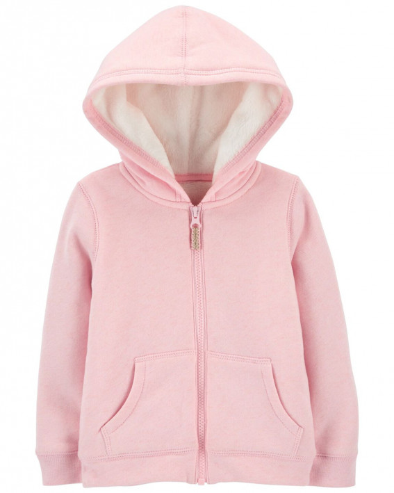 Pink Baby Zip-Up Fleece Hoodie