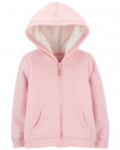 Pink Baby Zip-Up Fleece Hoodie